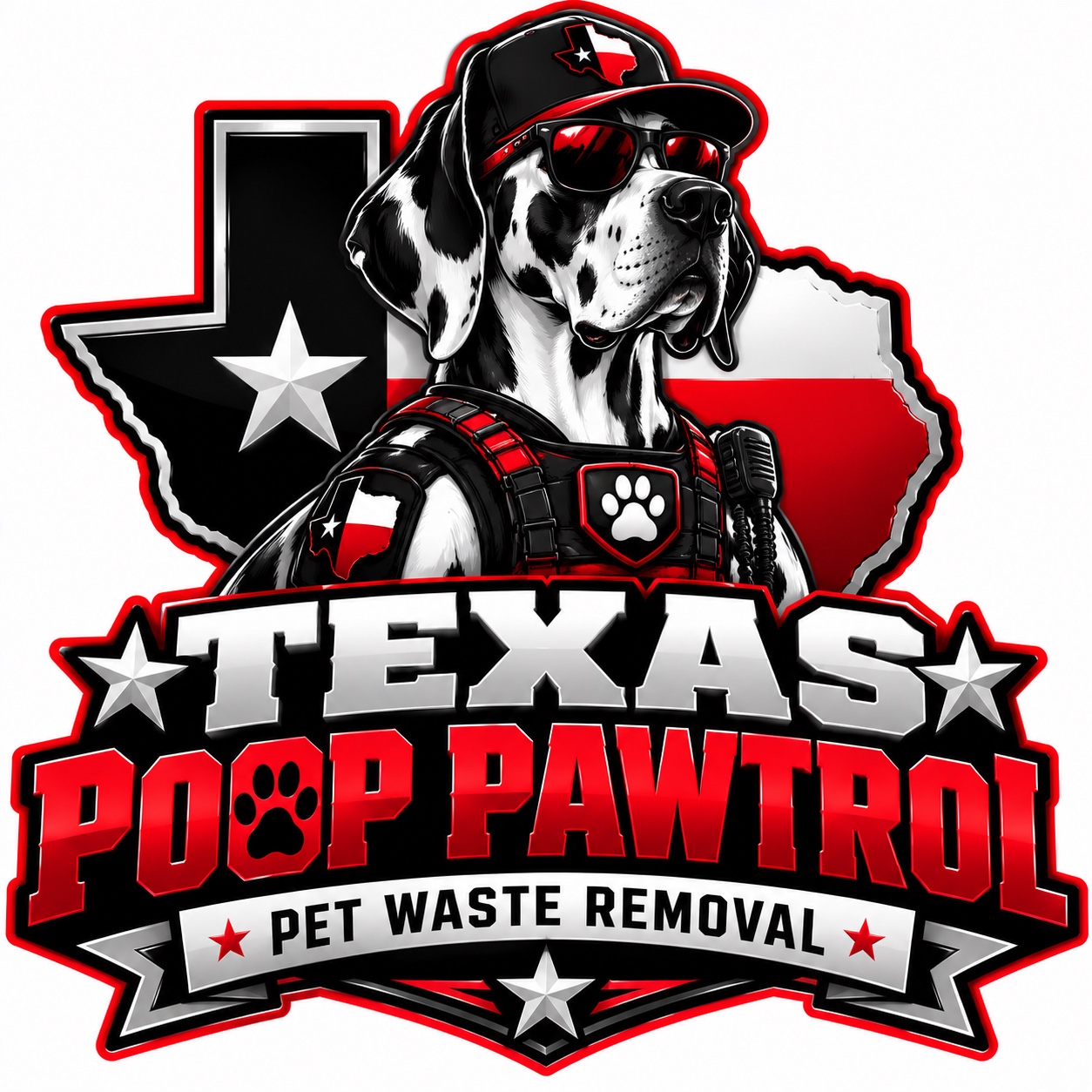 Texas Poop Pawtrol approved Great Dane mascot